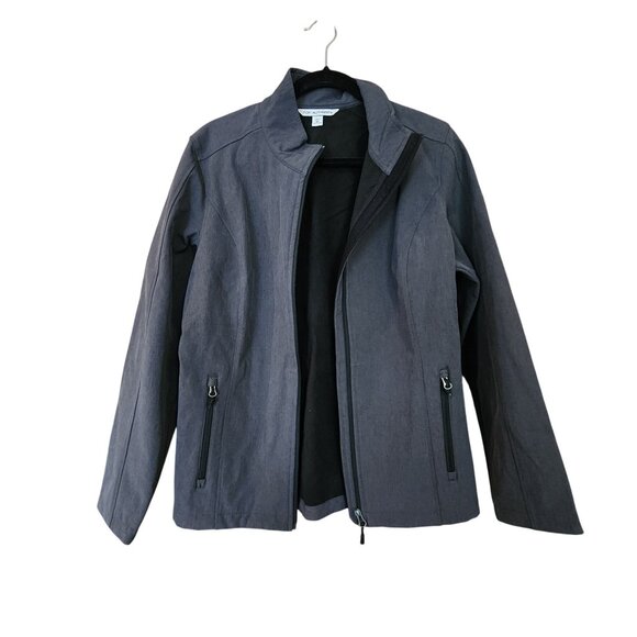 Port Authority Ladies Medium Gray Soft Shell Jacket - Picture 1 of 3